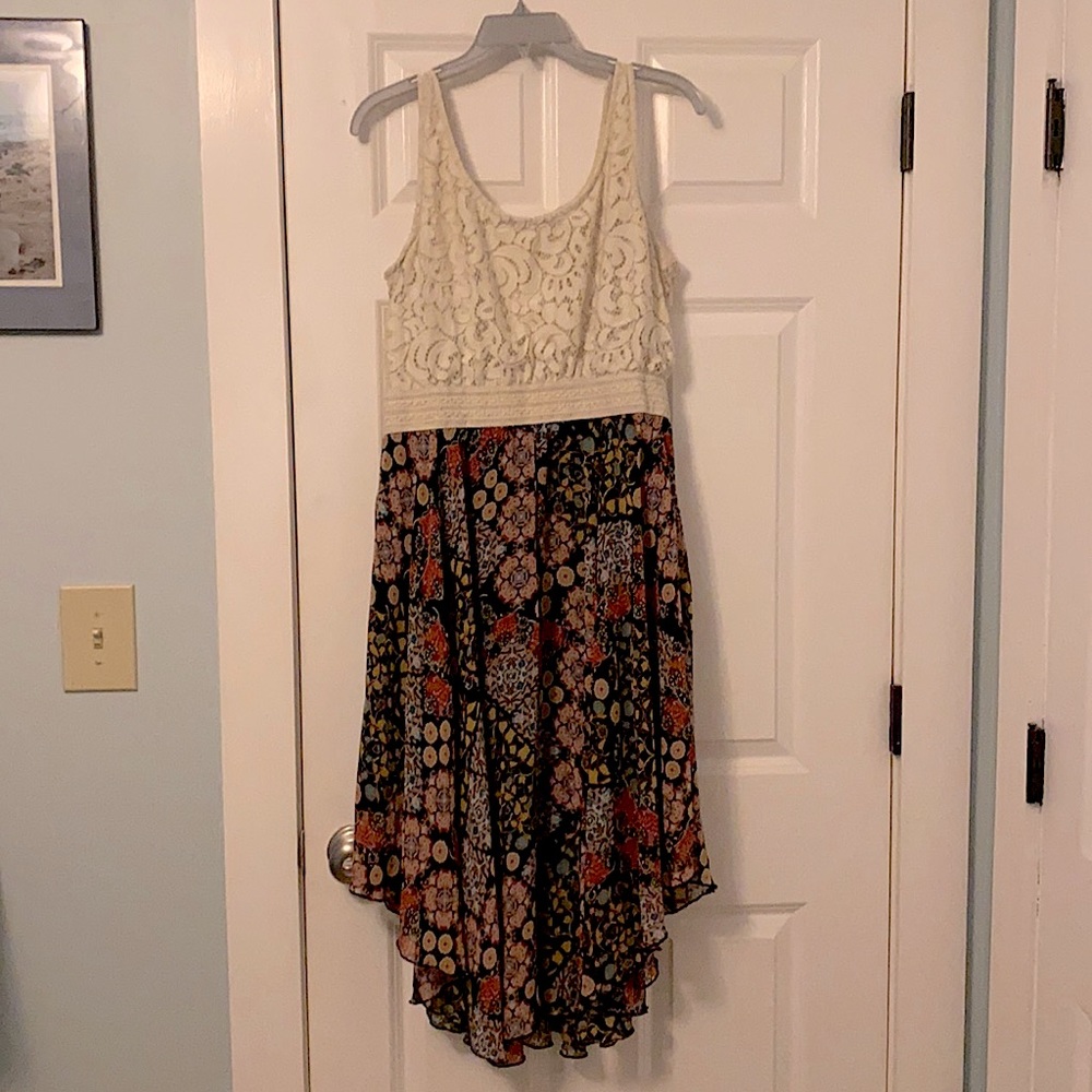 Asymmetrical floral hem lace tank dress 1x #118